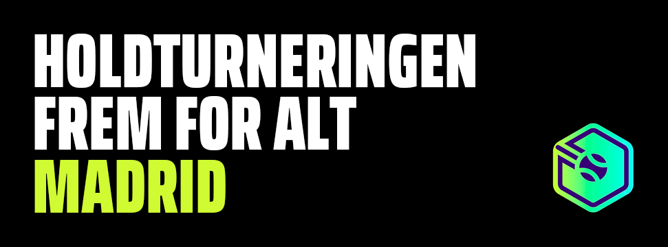 Padel Camp Hexagon Cup Madrid logo og stor tekst, der annoncerer den ultimative holdturnering i Madrid på sort baggrund.