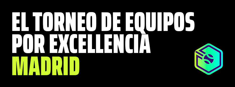 Logotipo de Padel Camp Hexagon Cup Madrid y texto grande anunciando el torneo de ultimate frisbee en Madrid sobre fondo negro.